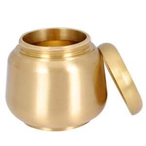 cabilock mini metal tea canister golden tea containers loose leaf round jar sealing storage container for loose tea, coffee, candy, and spices 1.8x1.6 inch