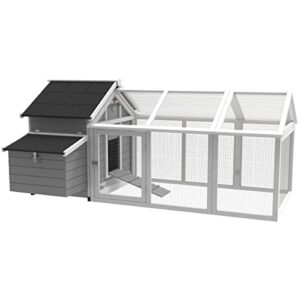 ware pet products 82" rustic barn chicken coop with run, full-size metal pull pan, exernal nest boxes, roost bars and durable shingle roof