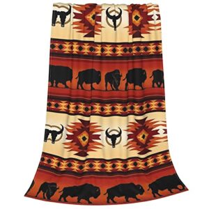 Western Aztec Ultra-Soft Flannel Fleece Blanket Art Print Throw for Couch/Living Room/Warm Winter Cozy Plush Throw Blankets for Adults Or Kids