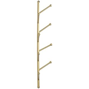 MyGift Gold Tone Metal Coat Rack, Wall Mounted Hat/Garment Hanging Rack with 8 Tree Branch Style Hanger Hooks