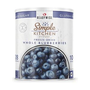 simple kitchen freeze dried whole blueberries - 28 servings, 10 can, emergency food and every day ingredient