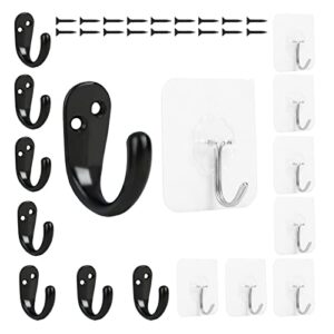 yywingek 8pcs wall hooks and 8 pack thickened heavy duty self adhesive hooks