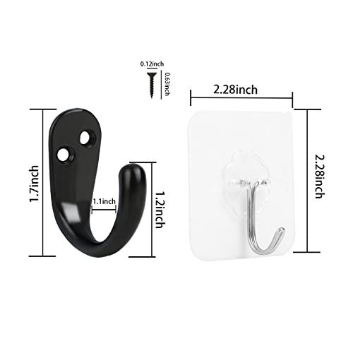 YYwingek 8pcs Wall Hooks and 8 Pack Thickened Heavy Duty Self Adhesive Hooks