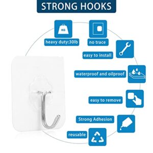 YYwingek 8pcs Wall Hooks and 8 Pack Thickened Heavy Duty Self Adhesive Hooks