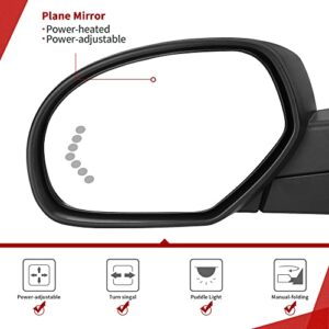 YITAMOTOR Towing Mirrors Compatible with 2007-2013 Chevy Silverado GMC Sierra 1500, 07-14 Suburban Yukon XL 1500, Power-Adjustable Glass and Heated with LED Arrow Turn Signal Side Mirrors Pair
