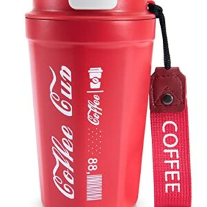 Gr8ware 13oz Travel Coffee Mug with Lid, Leak Proof Coffee Travel Mug for Hot/Iced Drinks, Double Wall, Vacuum Insulation - Red