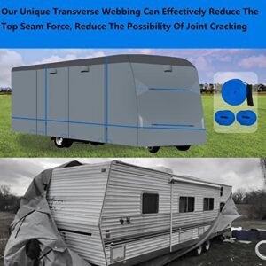 Tuszom 7 Layers Top RV Class C Cover 2022 Upgraded Rip-Stop Windproof Camper Cover for 29' - 31' RV with Extra 3 Straps, 4 Tire Covers