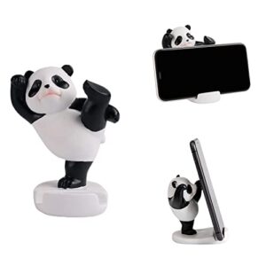 stellar panda kawaii phone stand for desk,adjustable compatible with smartphones and tablets,cute panda smartphone stand,kawaii room decor aesthetic (black)