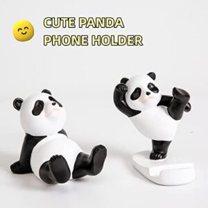 Stellar Panda Kawaii Phone Stand for Desk,Adjustable Compatible with Smartphones and Tablets,Cute Panda Smartphone Stand,Kawaii Room Decor Aesthetic (Black)