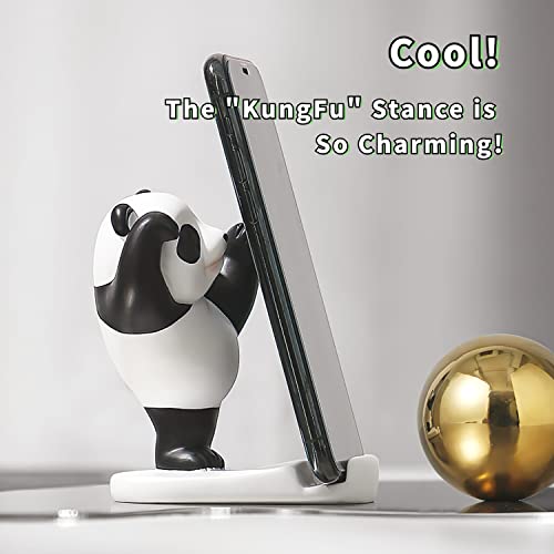 Stellar Panda Kawaii Phone Stand for Desk,Adjustable Compatible with Smartphones and Tablets,Cute Panda Smartphone Stand,Kawaii Room Decor Aesthetic (Black)