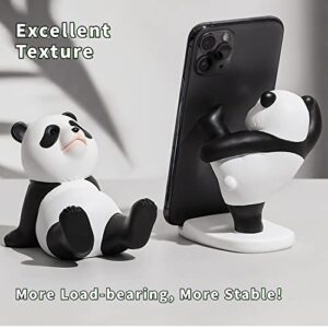 Stellar Panda Kawaii Phone Stand for Desk,Adjustable Compatible with Smartphones and Tablets,Cute Panda Smartphone Stand,Kawaii Room Decor Aesthetic (Black)