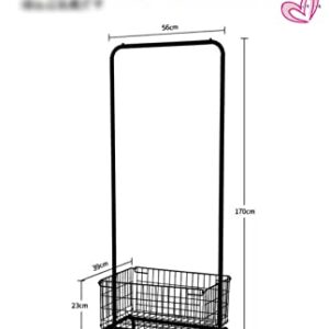 Rolling Laundry Basket with Wheels,Clothing Rack for Garment Hanger,Storage Metal Cart, White Color, Large Capacity Room Organization,Metal Movabel Laudry Basket, (White)