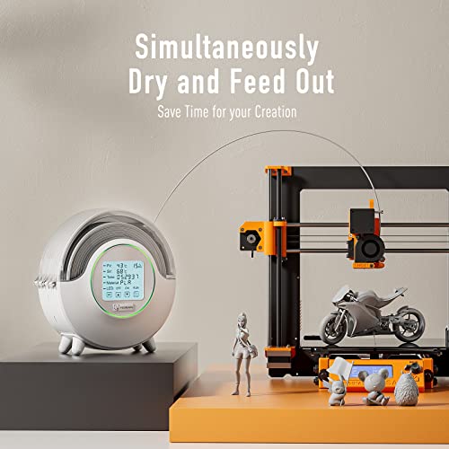 Filament Dryer for 3D Printing, TECBEARS FilaDryer S2 Filament Dry Box with 360° Heating, Large Touch Screen, Humidity Detection for Nylon PETG ABS TPU PA PC PLA Filament 1.75/2.85/3.00mm