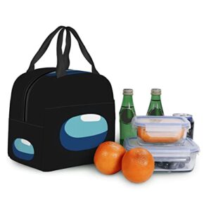 Qxuzizh Lunch Box Black Portable Insulated Lunch Bag Game Lunch Cooler Tote Bag Lightweight Handbag for Boys Girls Women Men