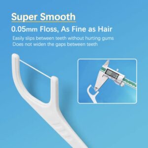 Flossers for Adults- Tooth Picks Flossers with Bristles, One End is Super Soft Floss Sticks, The Other End is Floss Brush, No Break & No Shred Floss, with Box Floss Pick Dispenser (150)