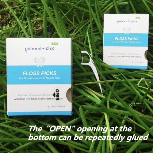 Flossers for Adults- Tooth Picks Flossers with Bristles, One End is Super Soft Floss Sticks, The Other End is Floss Brush, No Break & No Shred Floss, with Box Floss Pick Dispenser (150)