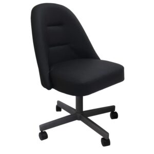 tobias designs inc. m-235 swivel metal dining caster chair - black vinyl - grey