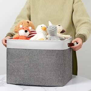 DULLEMELO Collapsible Bundle Baskets 4 Cube Baskets 12"x12"x12" + 2 Large Baskets 16"x12"x12"（White&Grey)