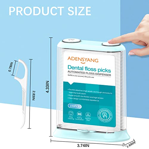 ADENSYANG Dental Floss Picks - Floss Dispenser - Portable Storage Box Flossers for Adults - More Hygienic Total 330 Count(White), Floss Pick Holder, with Refill 2 Bags and Travel Case 3 Boxes