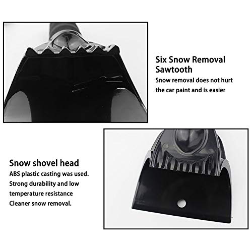 AQTZGOS Car Windshield ice Scraper, deicer with Retractable Handle Snow Brush 180° Swivel Brush Head Snow Scraper with Towel Gloves, Suitable for Cars, Trucks, SUVs