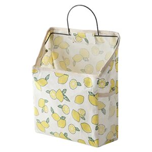 b baosity wall hanging storage bag, over the door closet organizer hanging bags, thick durable canvas organizer box containers for bedroom, bathroom, kitchen, lemon