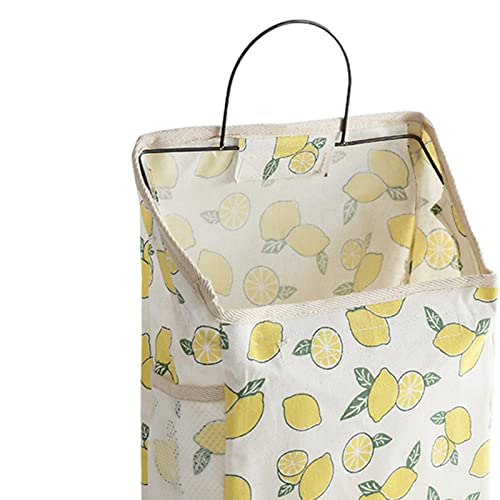 B Baosity Wall Hanging Storage Bag, Over The Door Closet Organizer Hanging Bags, Thick Durable Canvas Organizer Box Containers for Bedroom, Bathroom, Kitchen, Lemon