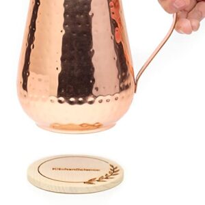 [Gift Set] Kitchen Science Copper Water Pitcher With Lid & Copper Tumblers (2 Tumblers)