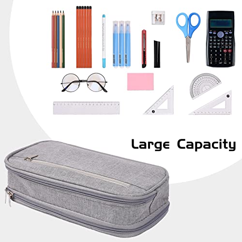 BARUHARI Pencil Case Large Capacity Pen Bag Big Stationery Storage Kit for Office Travel Cosmetic Pouch Arts and Crafts Supplies Organizer Multiple Compartments Water Resistant (Black)