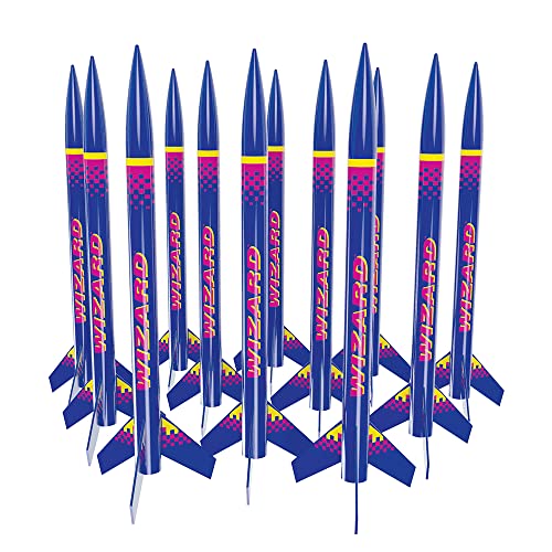 Estes - 1754 Wizard Flying Model Rocket Bulk Pack (Pack of 12) | Intermediate Rocket Kit | Step-by-Step Instructions | Science Education Kits & 302274 Recovery Wadding