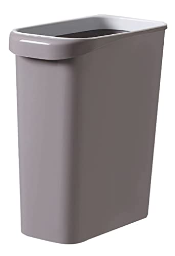 YINGying 2022Plastic Garbage Can with Handle Small Wastebasket Slim Garbage Can 5 Gallon Rectangular Trash Can for Kitchen, Bathroom, Bedroom, Home Office,Gray