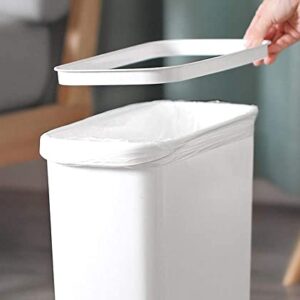 YINGying 2022Plastic Garbage Can with Handle Small Wastebasket Slim Garbage Can 5 Gallon Rectangular Trash Can for Kitchen, Bathroom, Bedroom, Home Office,Gray