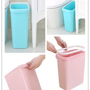 YINGying 2022Plastic Garbage Can with Handle Small Wastebasket Slim Garbage Can 5 Gallon Rectangular Trash Can for Kitchen, Bathroom, Bedroom, Home Office,Gray