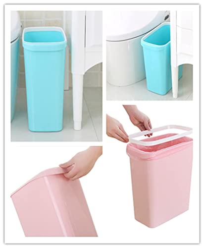 YINGying 2022Plastic Garbage Can with Handle Small Wastebasket Slim Garbage Can 5 Gallon Rectangular Trash Can for Kitchen, Bathroom, Bedroom, Home Office,Gray