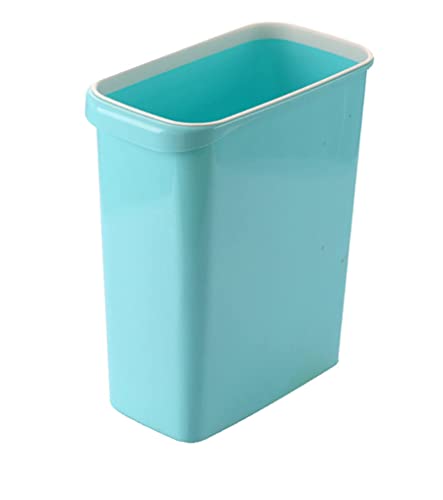 YINGying 2022Plastic Garbage Can with Handle Small Wastebasket Slim Garbage Can 5 Gallon Rectangular Trash Can for Kitchen, Bathroom, Bedroom, Home Office,Blue