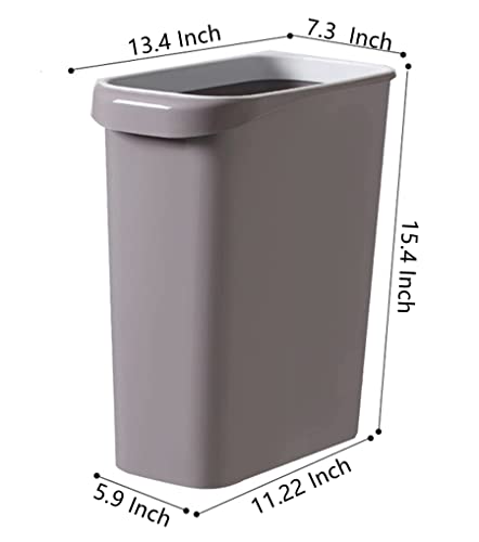 YINGying 2022Plastic Garbage Can with Handle Small Wastebasket Slim Garbage Can 5 Gallon Rectangular Trash Can for Kitchen, Bathroom, Bedroom, Home Office,Blue