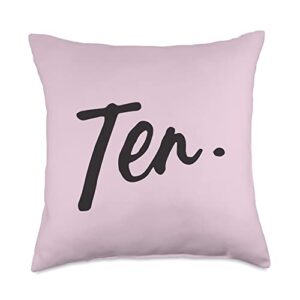 10 years old 10th birthday gifts for girls shop kids years old ten-10th birthday girls age 10 ten throw pillow, 18x18, multicolor