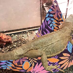 Bearded Dragon Hammock, Bearded Dragon Bed Lizard Lounger Soft Canvas Reptile Hammock for Reptile Habitat Lizard Reptile Tank Accessories (Purple, 15.7 ''x 15.7'' x 19.8'')