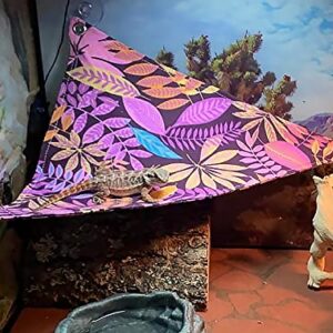 Bearded Dragon Hammock, Bearded Dragon Bed Lizard Lounger Soft Canvas Reptile Hammock for Reptile Habitat Lizard Reptile Tank Accessories (Purple, 15.7 ''x 15.7'' x 19.8'')