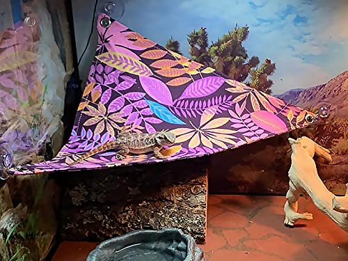 Bearded Dragon Hammock, Bearded Dragon Bed Lizard Lounger Soft Canvas Reptile Hammock for Reptile Habitat Lizard Reptile Tank Accessories (Purple, 15.7 ''x 15.7'' x 19.8'')