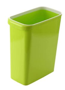 yingying 2022plastic garbage can with handle small wastebasket slim garbage can 5 gallon rectangular trash can for kitchen, bathroom, bedroom, home office,green