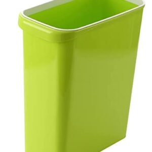 YINGying 2022Plastic Garbage Can with Handle Small Wastebasket Slim Garbage Can 5 Gallon Rectangular Trash Can for Kitchen, Bathroom, Bedroom, Home Office,Green