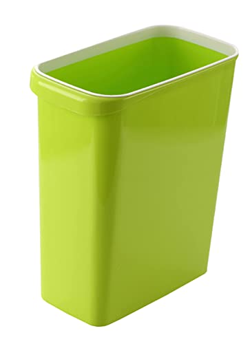 YINGying 2022Plastic Garbage Can with Handle Small Wastebasket Slim Garbage Can 5 Gallon Rectangular Trash Can for Kitchen, Bathroom, Bedroom, Home Office,Green