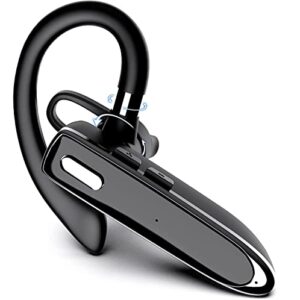 szycd single ear bluetooth earpiece v5.0 wireless headset,long time standby handsfree cvc 6.0 noise cancelling with mic for iphone android samsung laptop trucker driver (black)