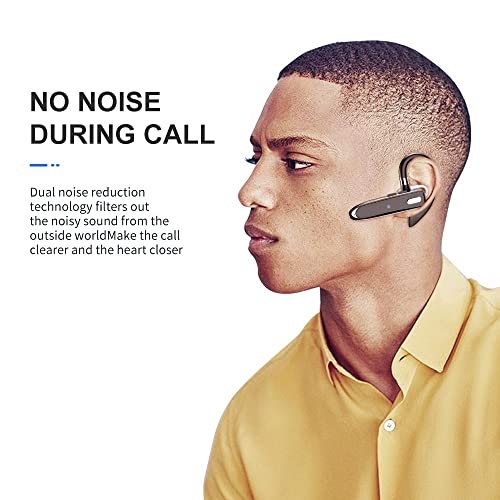 SZYCD Single Ear Bluetooth Earpiece V5.0 Wireless Headset,Long Time Standby Handsfree CVC 6.0 Noise Cancelling with Mic for iPhone Android Samsung Laptop Trucker Driver (Black)