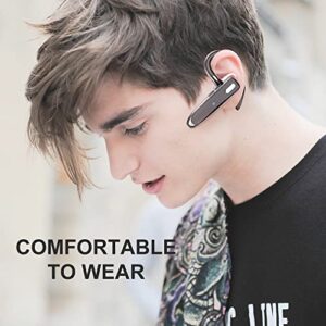 SZYCD Single Ear Bluetooth Earpiece V5.0 Wireless Headset,Long Time Standby Handsfree CVC 6.0 Noise Cancelling with Mic for iPhone Android Samsung Laptop Trucker Driver (Black)