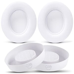 wc earpads and sweatz protective ear covers compatible with beats studio 2 & 3, wired and wireless | not for beats solo | white & white