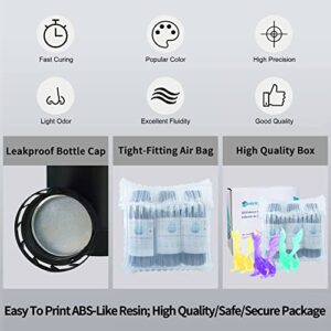 Mika3D ABS Like UV Curing Transparent 3D Resin Bundle, Clear Yellow/Green/Purple ABS-Like 3D Printer Tough High Precise Resin, for LCP/DLP Printing, 3 Bottles Total 1.5kgs High Tough Clear 3D Resin