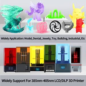 Mika3D ABS Like UV Curing Transparent 3D Resin Bundle, Clear Yellow/Green/Purple ABS-Like 3D Printer Tough High Precise Resin, for LCP/DLP Printing, 3 Bottles Total 1.5kgs High Tough Clear 3D Resin