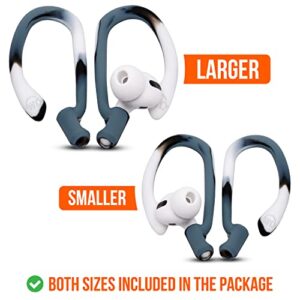 WC HookZ Combo Pack - Upgraded Over-Ear Hooks for AirPods Pro - 2 Pairs of Large & Small Size Included in Package Made by Wicked Cushions | Winter White & Mixed Marble