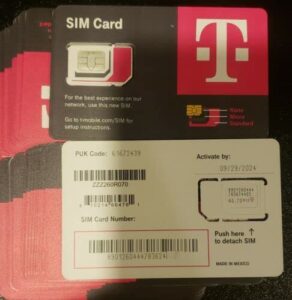 t-mobile sim card r15 5g 4g lte tmobile triple cut nano micro 3 in 1 ultimate tmo starter pack with simbros simkey to remove the sim tray on any device!
